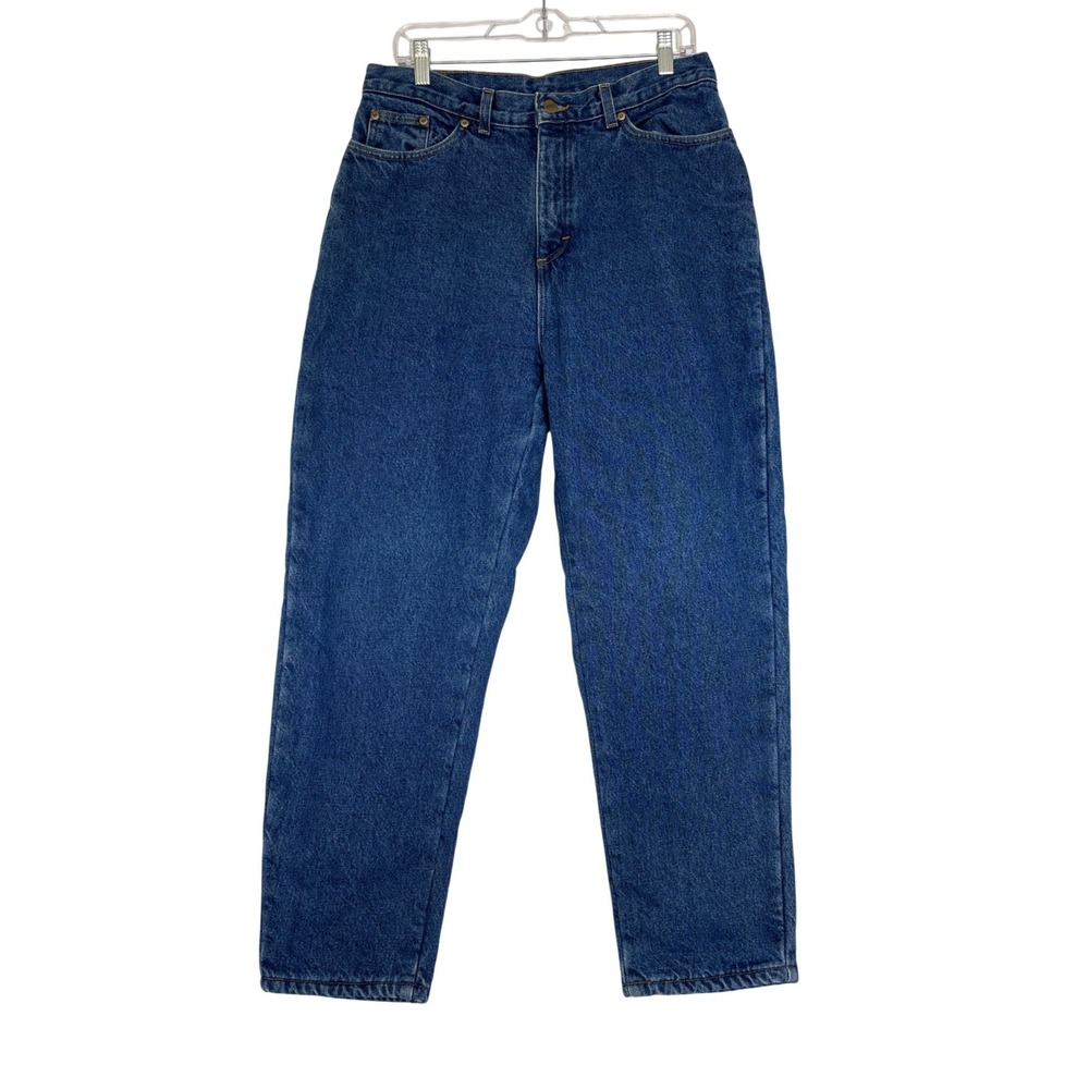 Vtg LL Bean Double L Fleece Lined Jeans Womens 14 Blue Denim High Rise USA
